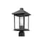 Z-Lite Portland 1 Light Post Mount Light, Black & Clear Beveled 531PHMR-BK - alternate 1